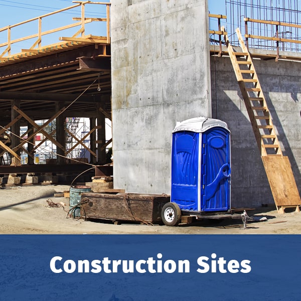 portable toilets at a construction site in Louisiana